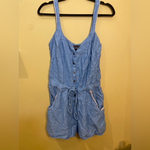 Medium denim romper with front buttons and pockets - Picture 2 of 5